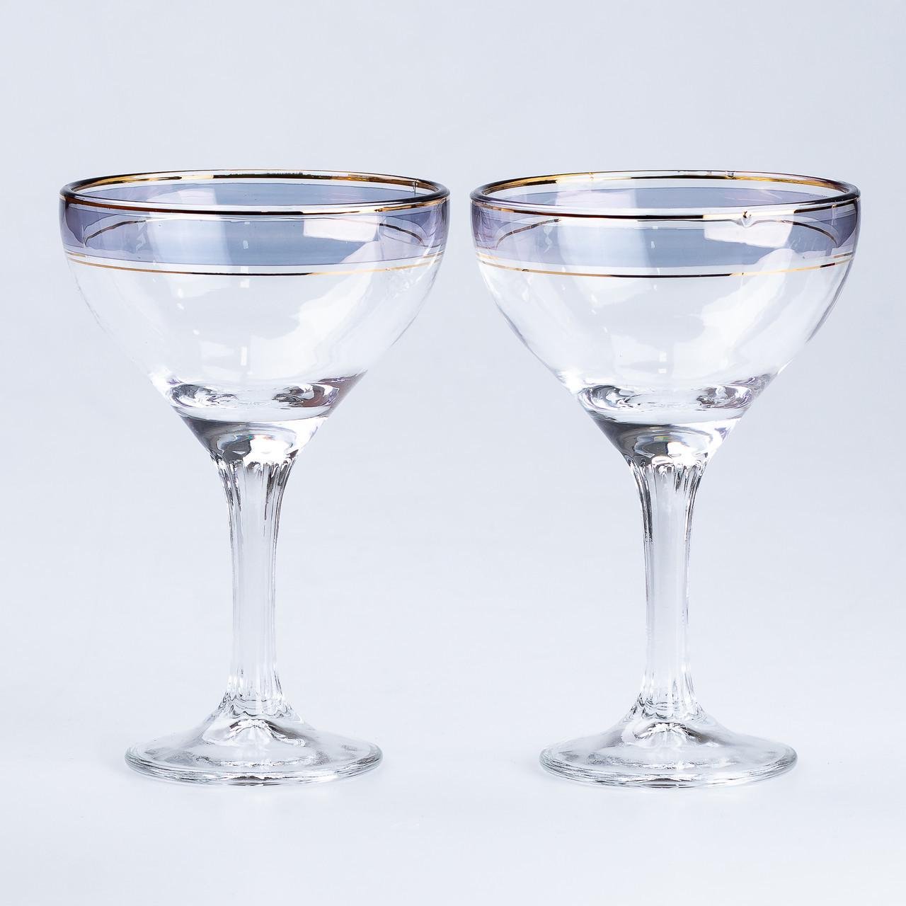 Келихи для коктейлів з облямівкою 290 мл 2 шт. Синій Келихи для коктейлів з облямівкою 290 мл 2 шт. Синій