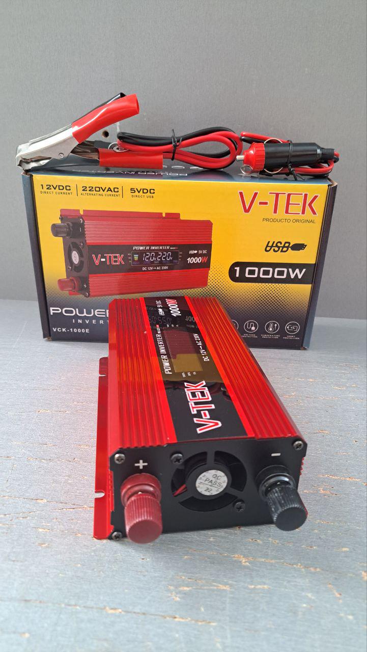 Преобразователь напряжения V-TEK 12-220V 1000W с дисплеем (12280643) - фото 2 Преобразователь напряжения V-TEK 12-220V 1000W с дисплеем (12280643) - фото 2