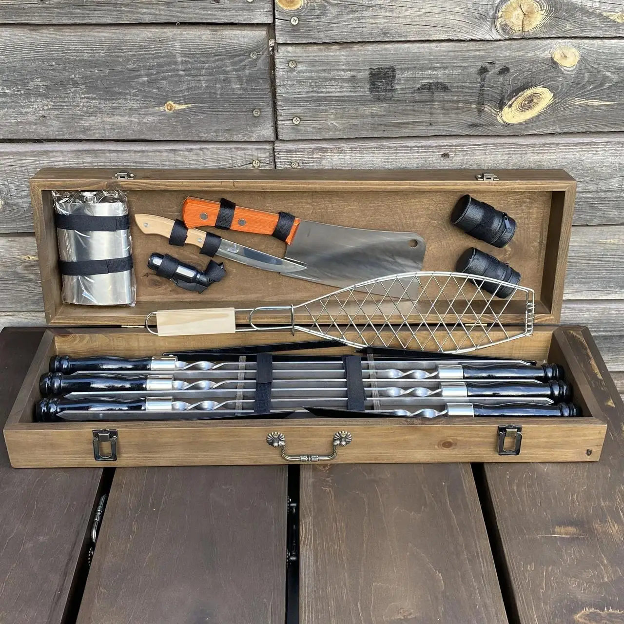 Набор шампуров подарочный Мастер BBQ ручной работы (14-17-N/B) - фото 3 Набор шампуров подарочный Мастер BBQ ручной работы (14-17-N/B) - фото 3