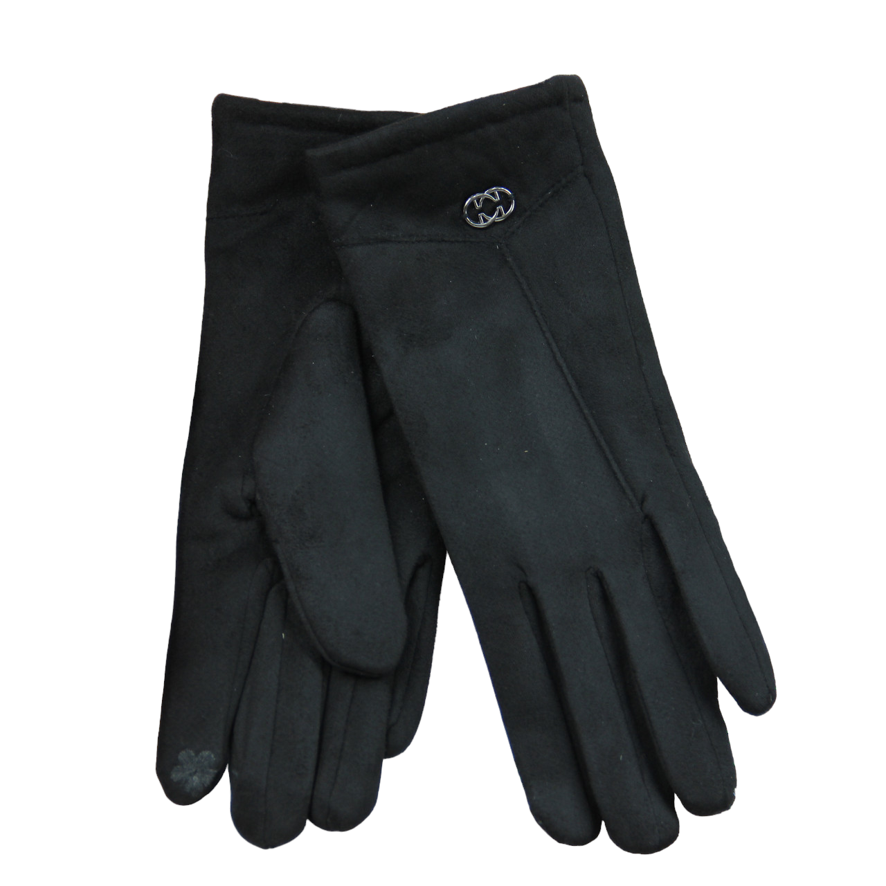 Перчатки женские Омега сенсорные велюровые на меху M-L (33971)