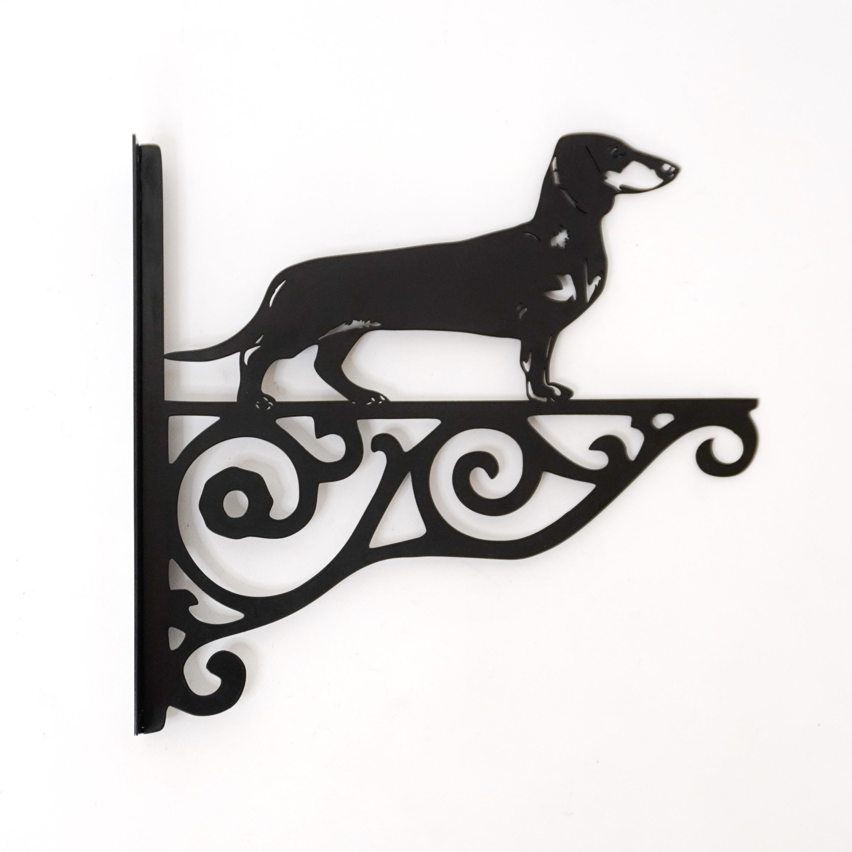 Кронштейн Такса для кашпо з квітами метал Чорний (М017)