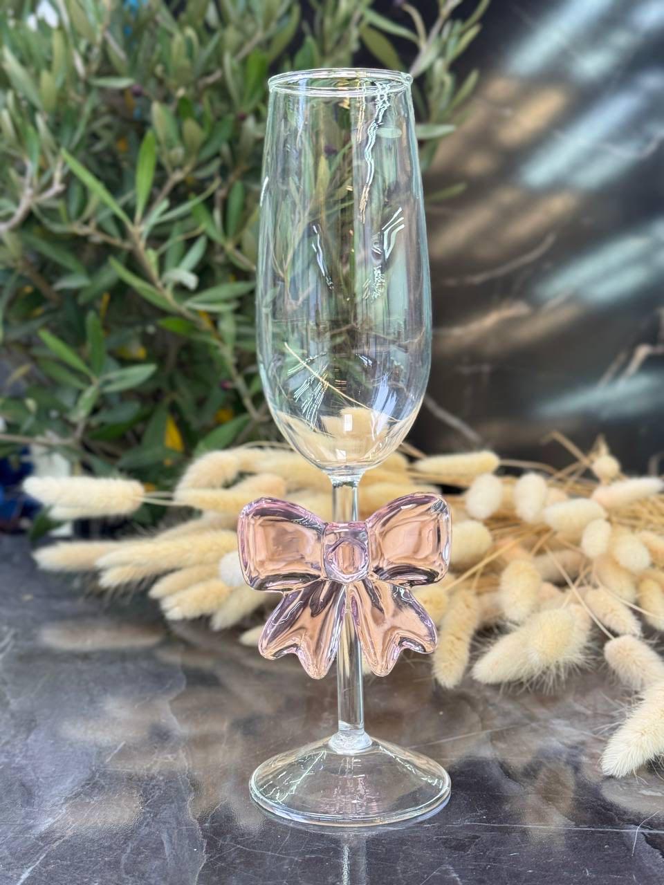 Бокал для шампанского Розовый бант 250 мл (8030-483) - фото 1 Бокал для шампанского Розовый бант 250 мл (8030-483) - фото 1