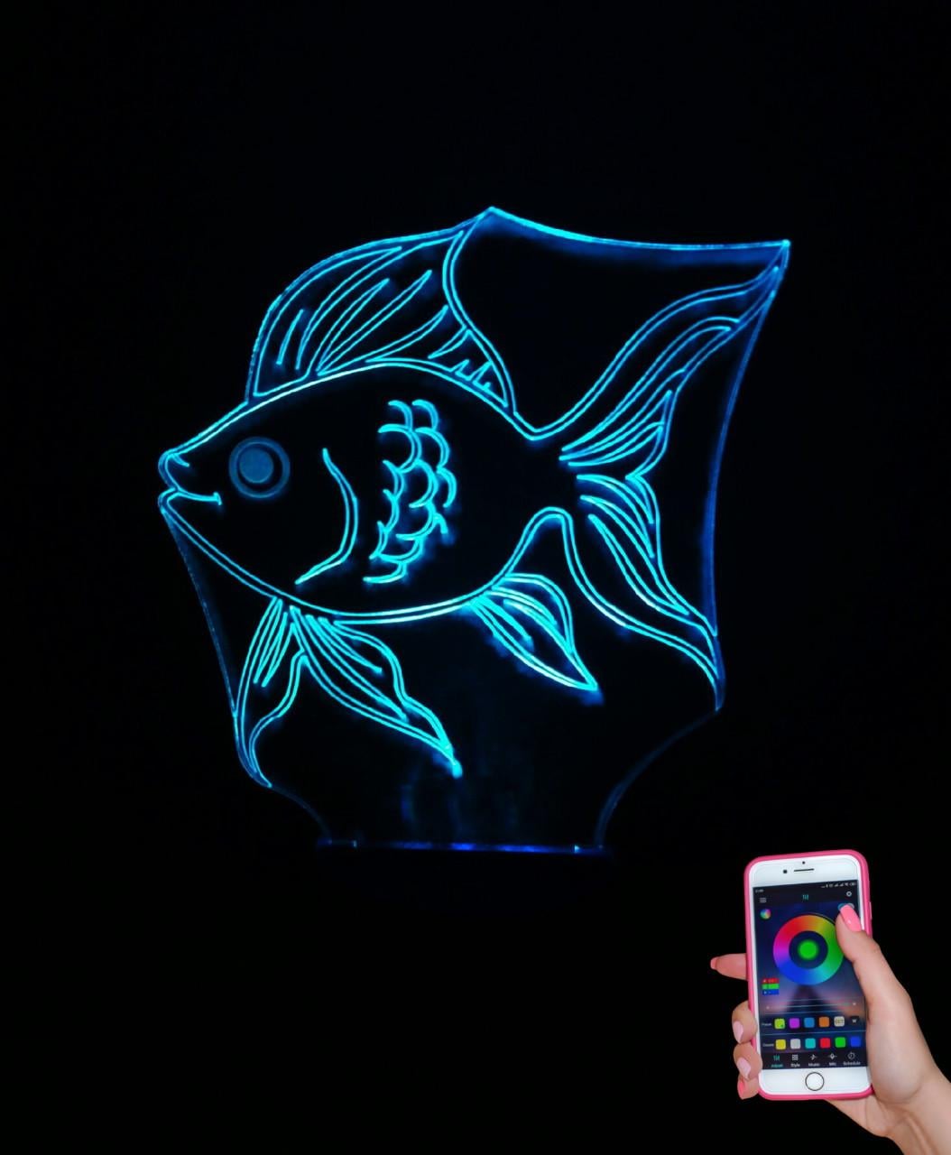 3D-нічник Золота рибка кілька підсвіток/bluetooth (1553259719) 3D-нічник Золота рибка кілька підсвіток/bluetooth (1553259719)