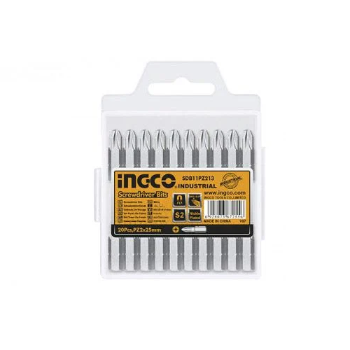 Биты INGCO INDUSTRIAL S2 PZ2х25 мм 20 шт. (000145615)