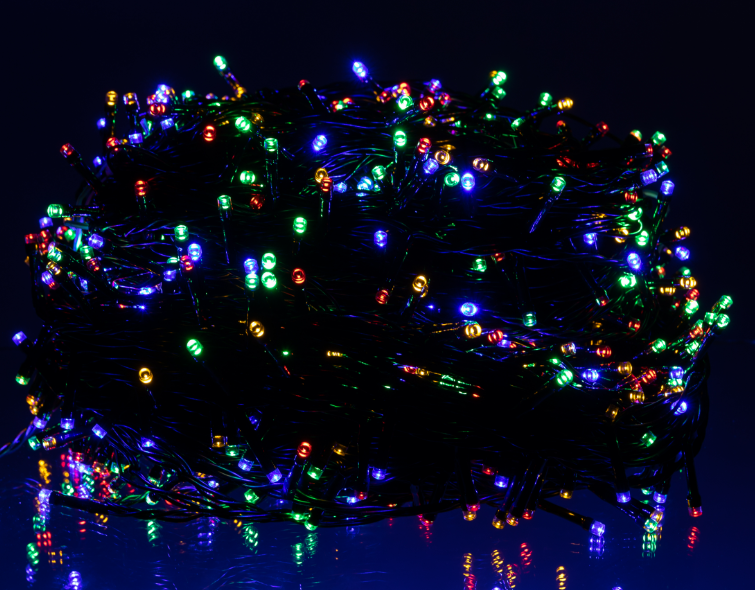 Гірлянда нитка вулична 1000 LED 100 м від мережі чорна нитка Різнокольоровий - фото 4