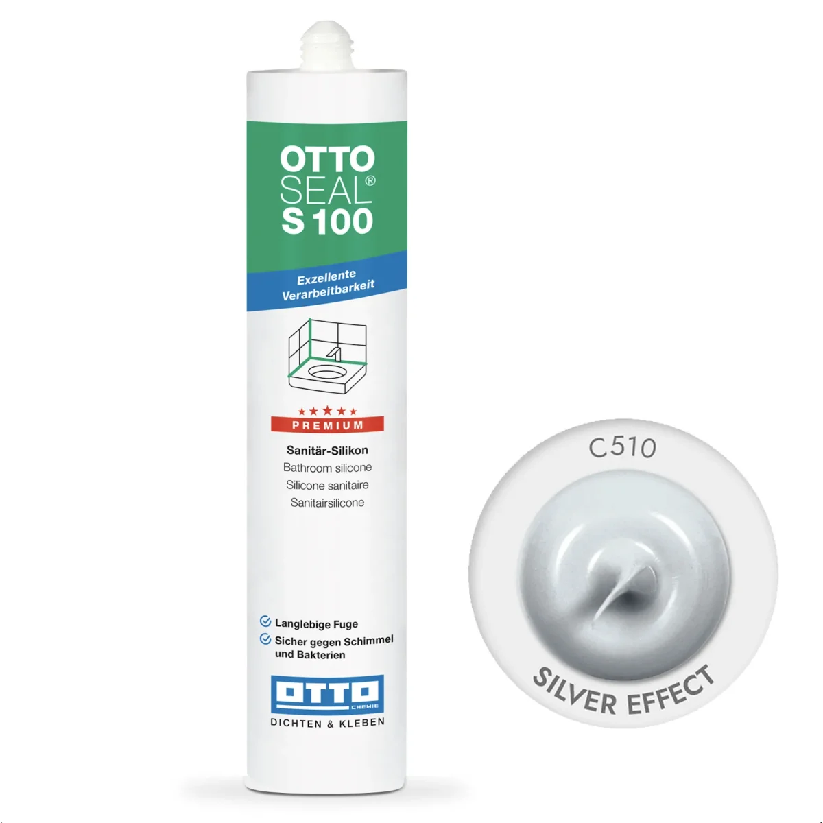Силиконовый герметик OTTOSEAL S100 300 мм C510 Silver Effect (S100C510) Силиконовый герметик OTTOSEAL S100 300 мм C510 Silver Effect (S100C510)