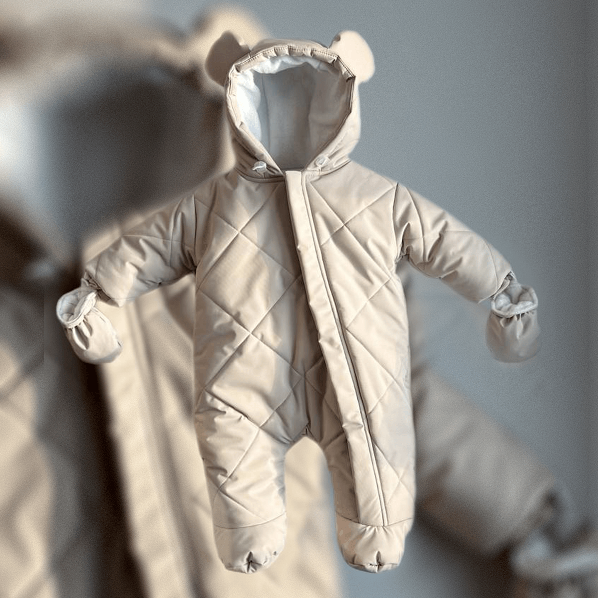 Детский зимний комбинезон Bunny Box водонепроницаемый р. 68 Бежевый (22138765)