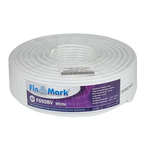 Кабель коаксіальний телевізійний F690 1 метр White (00069) - фото 2 Кабель коаксіальний телевізійний F690 1 метр White (00069) - фото 2