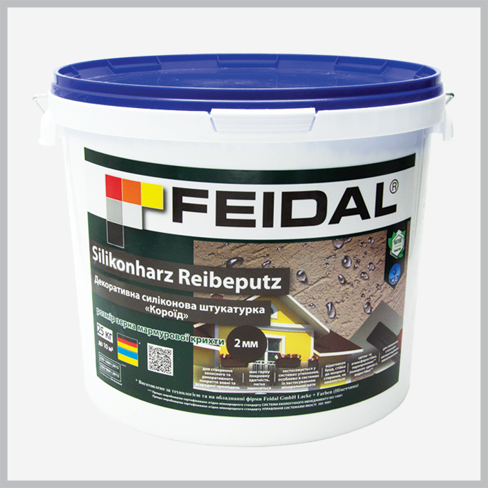 Декоративная штукатурка силиконовая Silikonharz Reibeputz Feidal "Короїд" 25 кг (27581690)