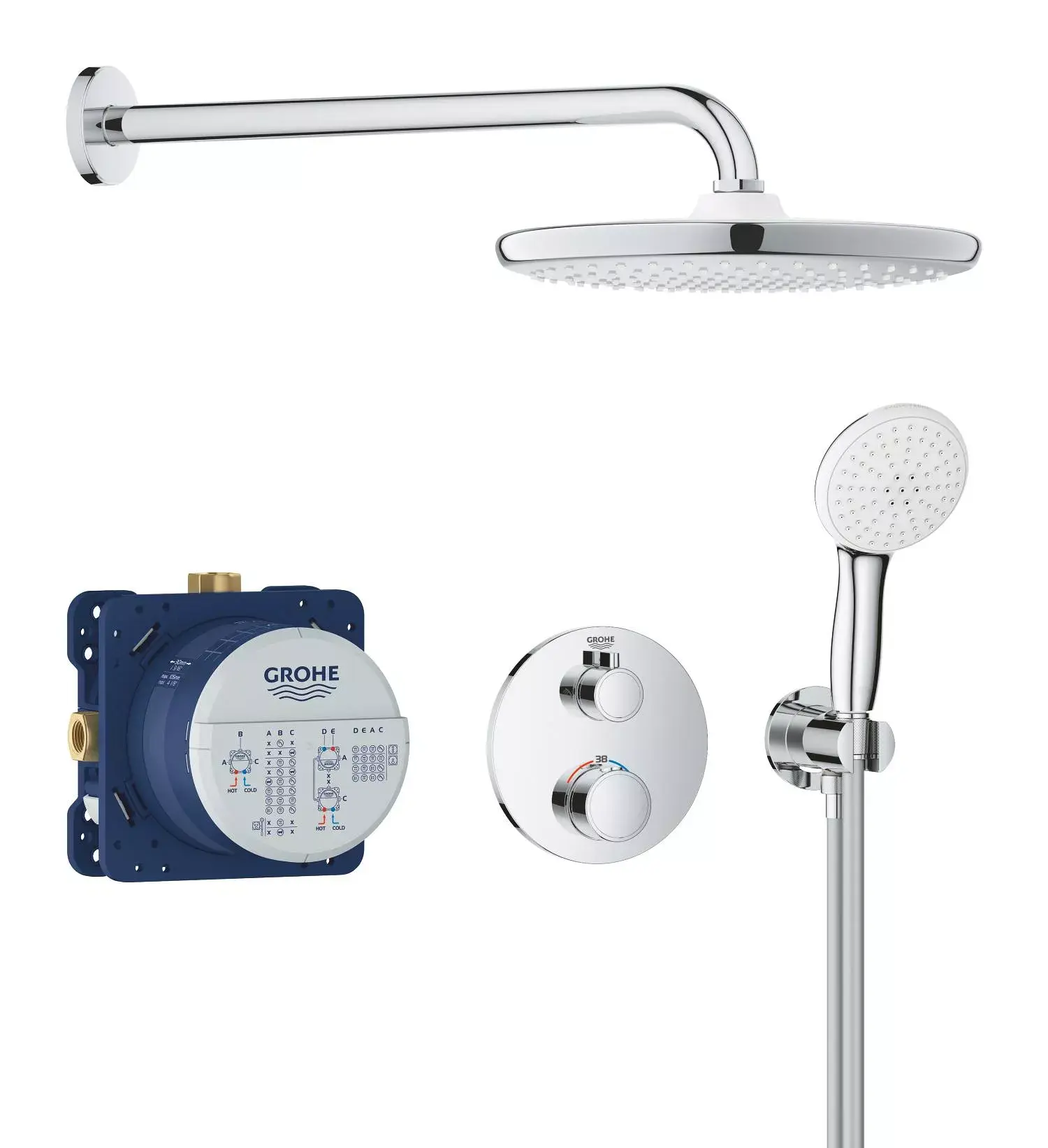 Душевая система Grohe Grohtherm Tempesta 250 с термостатом латунь Хром (34872000)