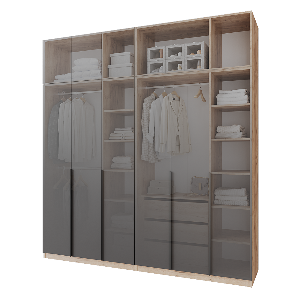 Шафа розпашна з тумбою та антресолью Меблітренд Чиназес Чита-2400.4 2400х500х2450 мм Дуб крафт золотий/Графітовий (27504249) - фото 3 Шафа розпашна з тумбою та антресолью Меблітренд Чиназес Чита-2400.4 2400х500х2450 мм Дуб крафт золотий/Графітовий (27504249) - фото 3