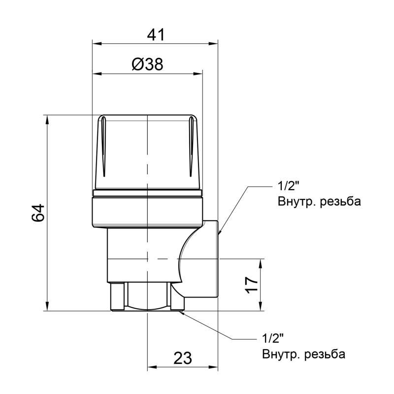 Клапан запобіжний Icma №241 1/2" ВР 6 бар (VD00007451) - фото 2