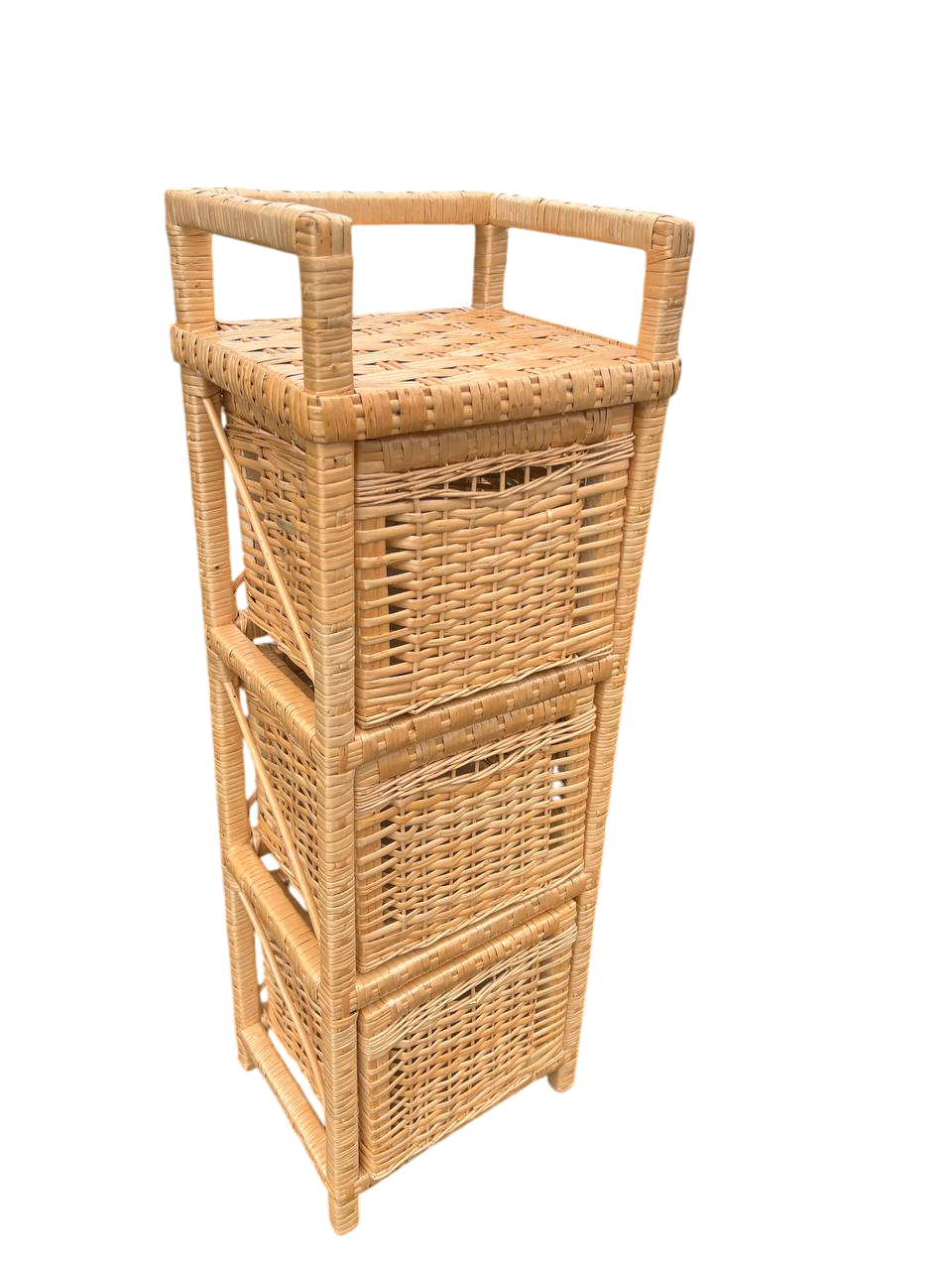 Комод угловой плетеный узкий Сімейний Затишок Коричневый