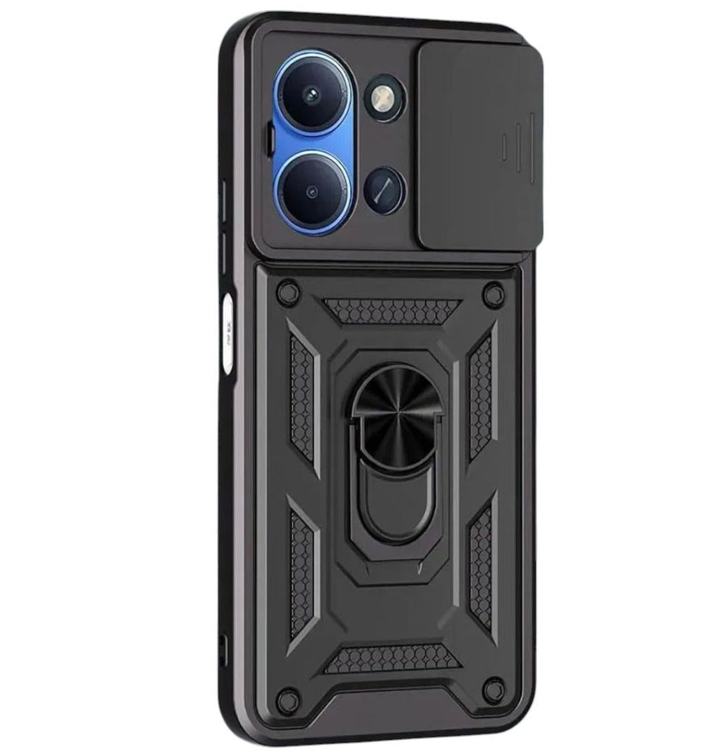 Чехол противоударный Primo Shockproof для Xiaomi Redmi 15C 4G/Poco C85 с подставкой и шторкой камеры Black (2830040000)