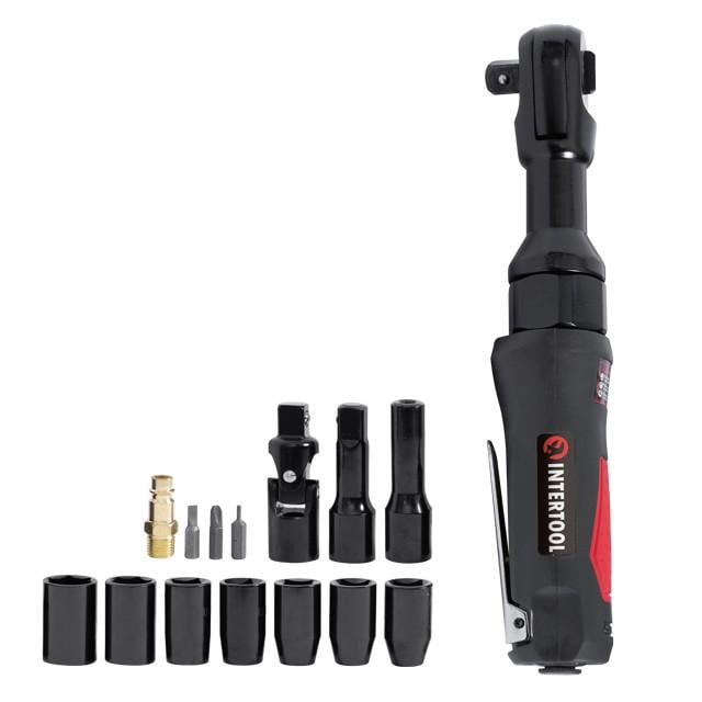 Гайковерт пневматический Intertool PT-1110 угловой в чемодане + набор головок 1/2" (108612)