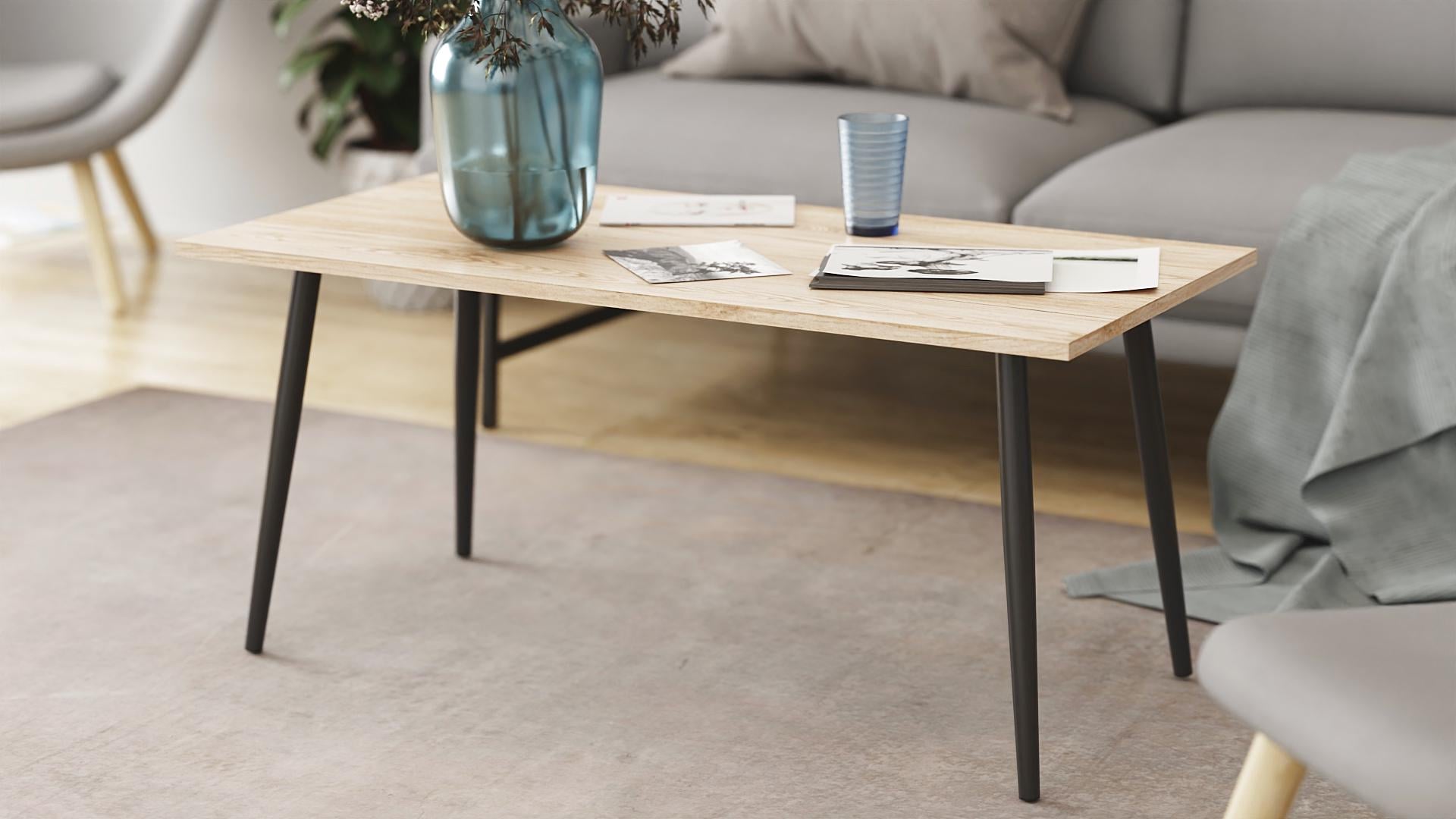 Стол журнальный Ferrum-decor Монтана металл/ДСП 16 мм 650x45x100x50 Черный/Дуб Сан-Марино (FRD-106716)