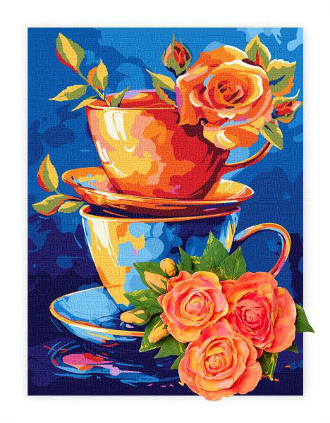 Картина по номерам Ideyka Тайна чаепития с красками и воздушной глиной 30x40 см (Id-30005)