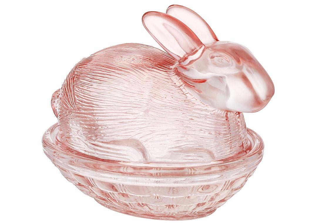 Стеклянная емкость для сладостей Кролик 12x8,5x10 см (133-041)