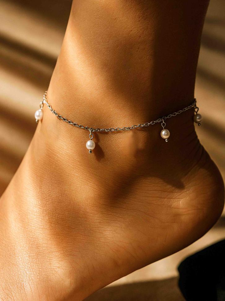 Браслет на ногу с жемчужинами (5634)