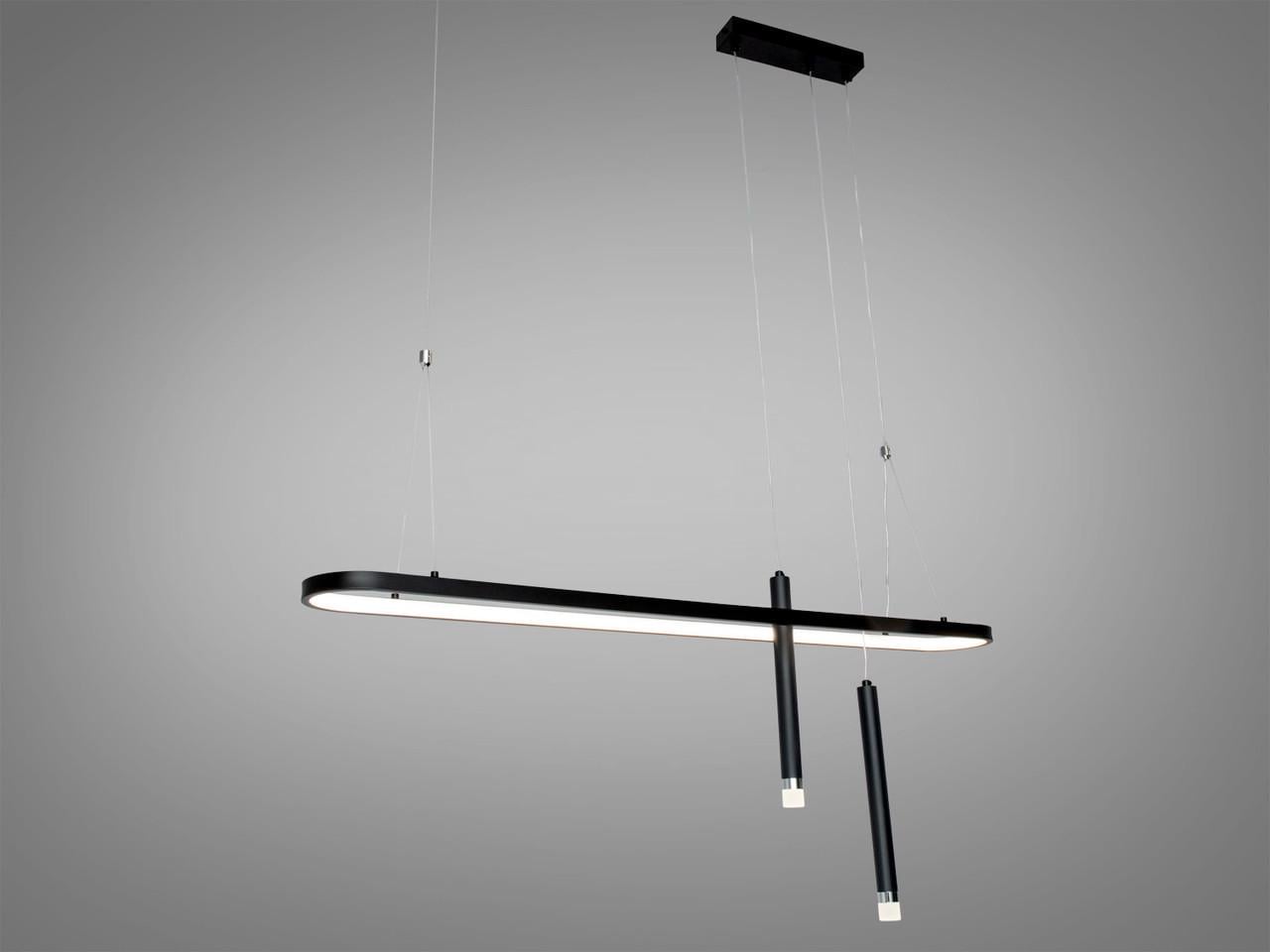 Люстра підвісна LED для офісу та кухні 5221B овальної форми Чорний (5221B/1200BK)