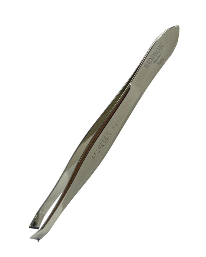 Пинцет для бровей скошенный 9 см Никель (H60/O)