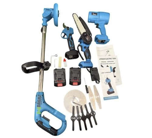 Садовий набір акумуляторний KRAFFTEC секатор/міні-пила/тример/повітродувка 48V 4в1 (30766602)