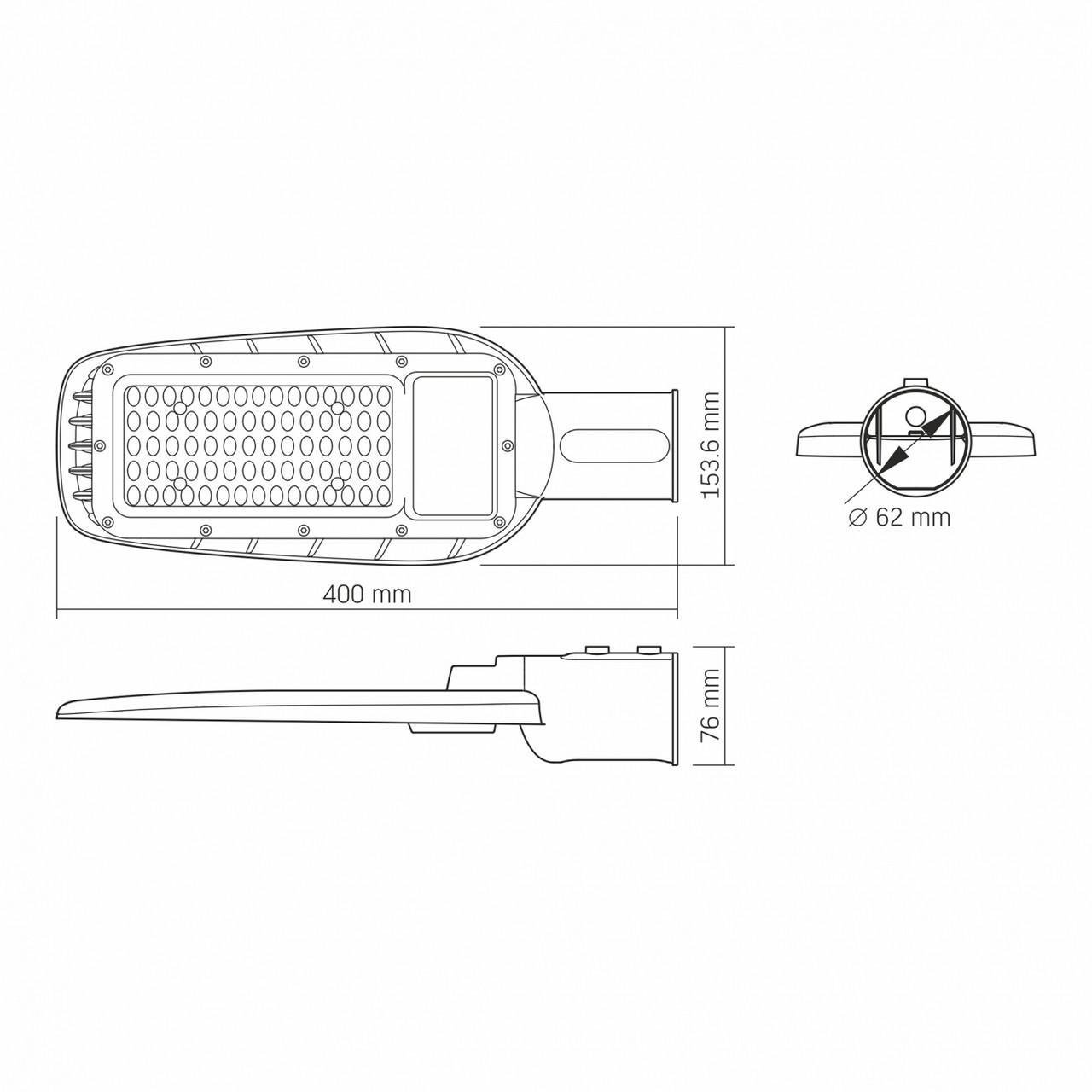 Светильник уличный Videx IP65 50W 5000 Lm 5000K (VL-SLE16-505) - фото 3