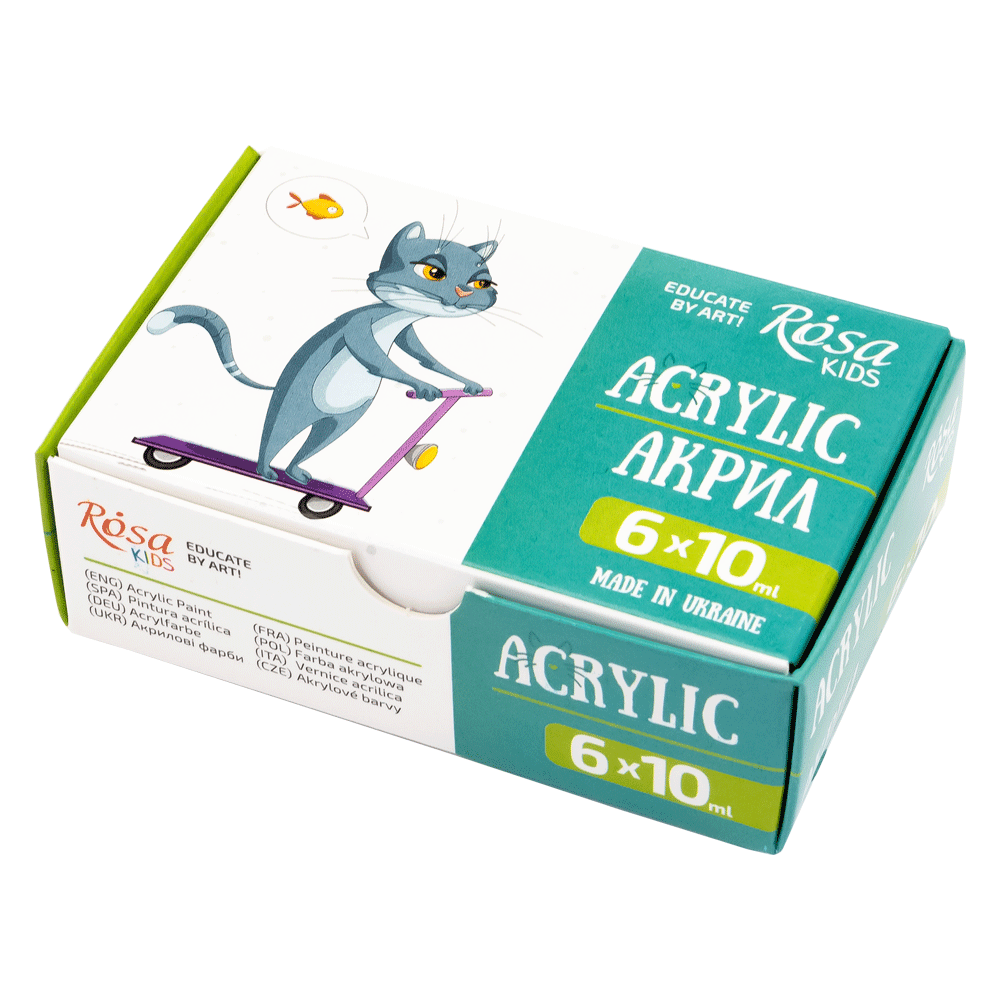 Набір акрилових фарб Rosa Kids Cats 6х10 мл (31728004)