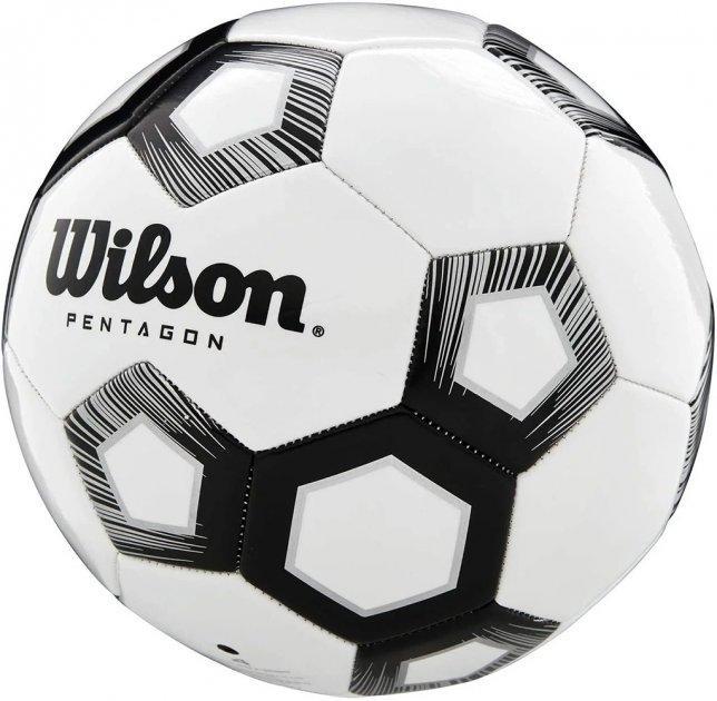 Мяч футбольный Wilson Pentagon р. 5 White/black (WTE8527XB05) - фото 2