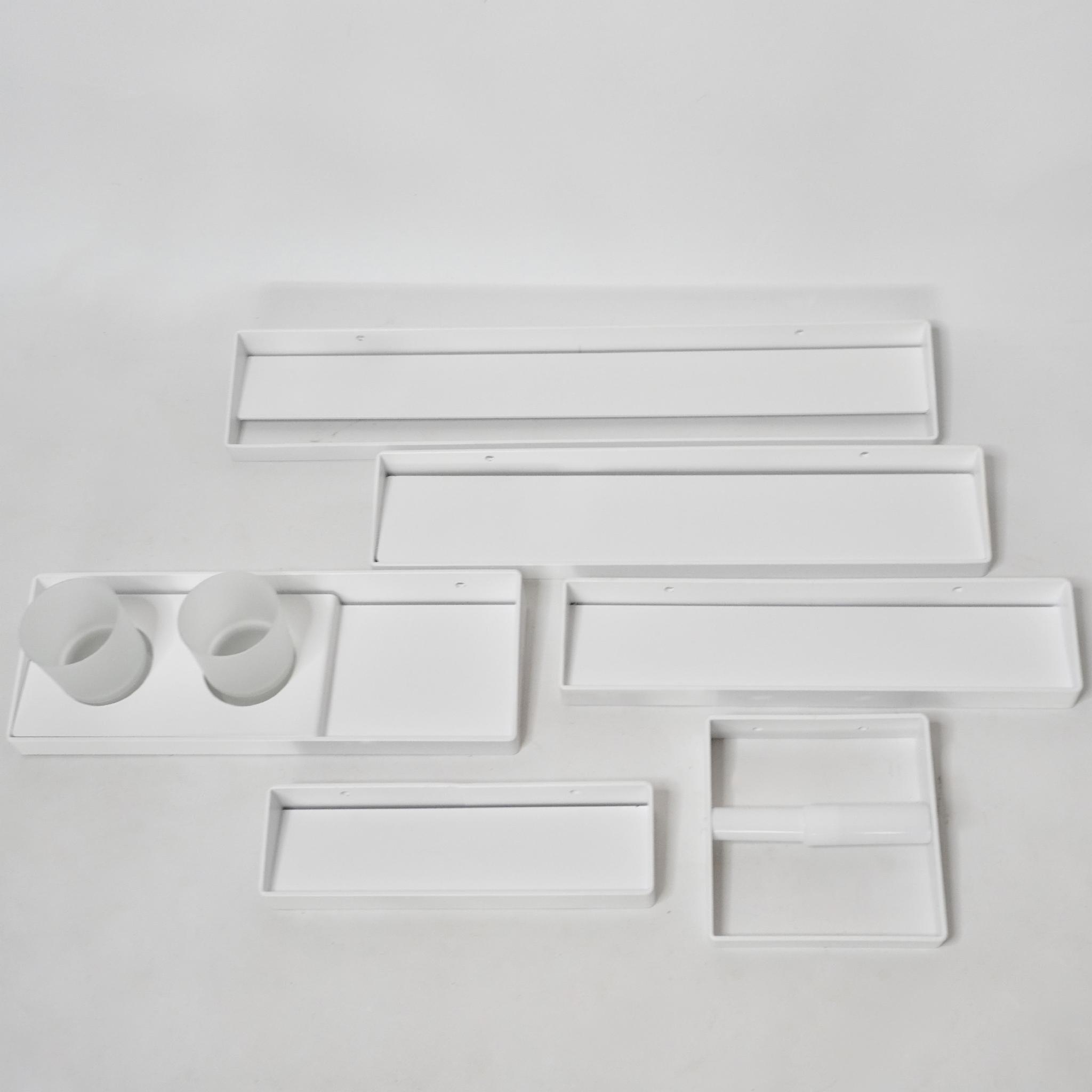 Комплект полок в ванную/душ алюминиевых 2 стакана для ванных принадлежностей 6 шт. Белый (PLKAL03Q6N051WHT)