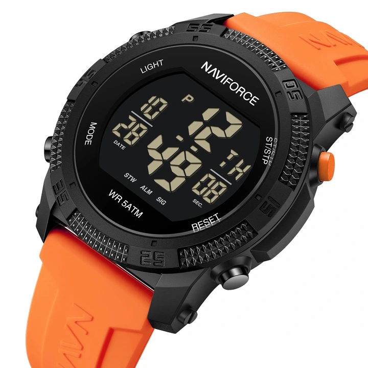 Годинник чоловічий водостійкий спортивний тактичний Naviforce Europe Orange (18271)