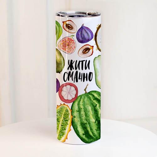 Термос Presentville с принтом "Жити смачно" 650 мл (TER_24A018)