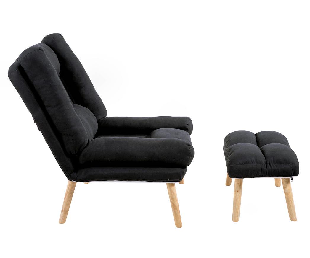 Кресло раскладное Uszak DIOR с подставкой для ног Черный (11910564) - фото 4