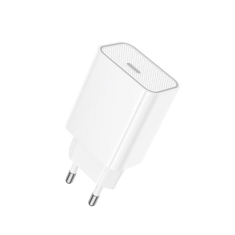 Зарядний пристрій мережевий Hoco C143A Benefit з портом Type-C швидка зарядка QC/PD Білий (a435b502)