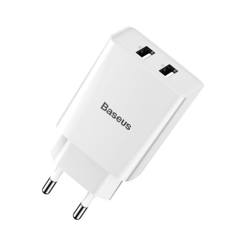 Сетевое зарядное устройство Baseus Speed Mini Dual U Travel Charger 10,5 W 2USB 2 AWhite