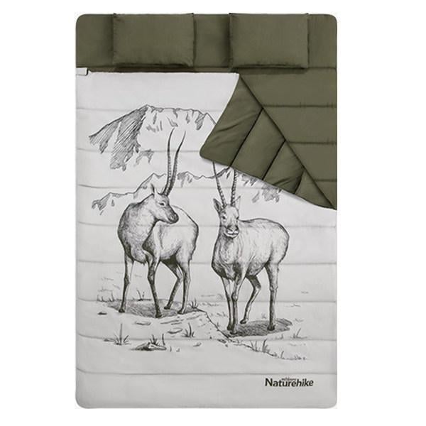 Спальник двухместный Naturehike Double Sleeping Bag with Pillow NH21MSD06 Tibetan antelope