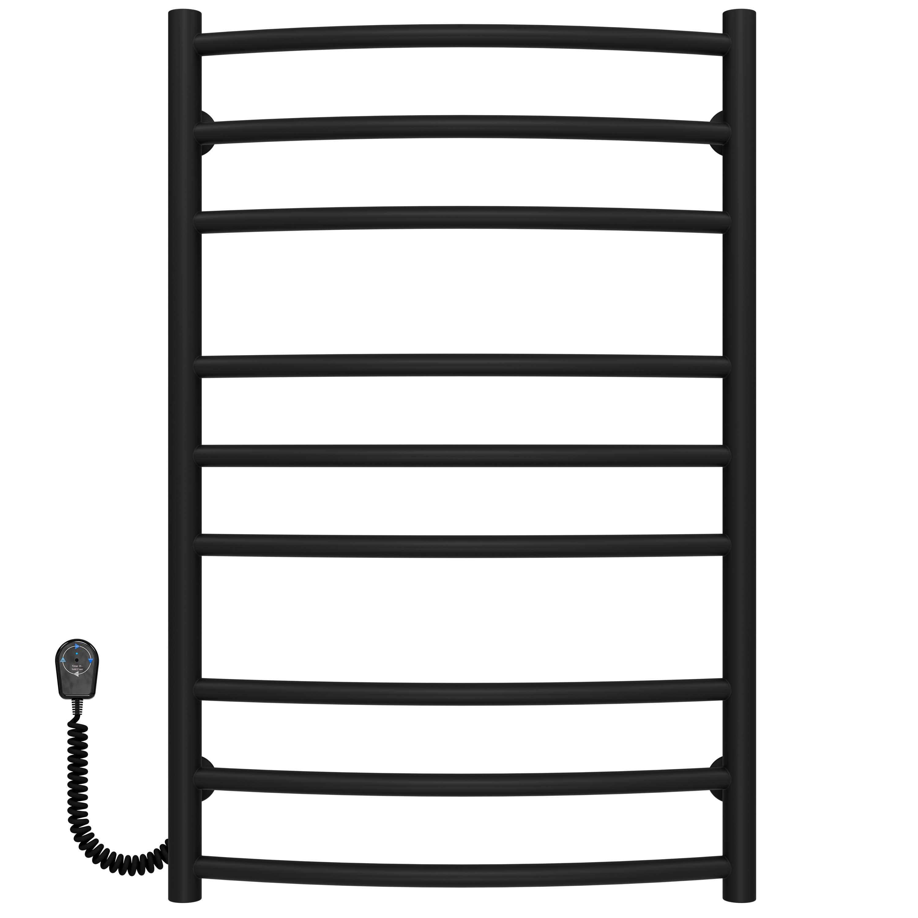 Полотенцесушитель электрический Deffi Классик Элит П9 EF16 левое подключение нержавеющая сталь 600х800 мм Черный (C.KE.80.60.9.EBL5)