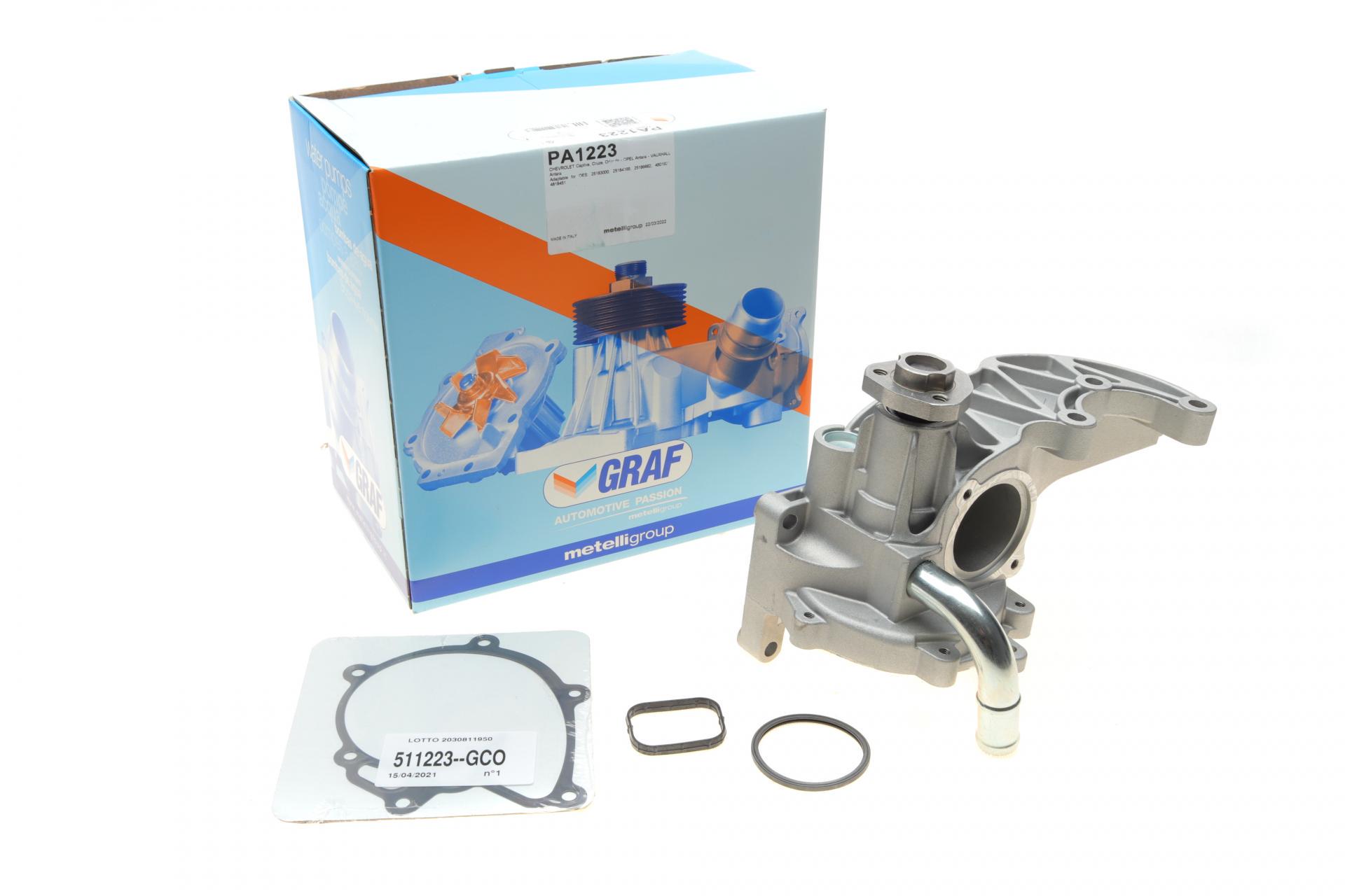 Водяна помпа Graf Chevrolet Captiva 2.2D 11-/Cruze 2.0CDI 09-/Opel Antara 2.2CDTi 10-15 R/B 10 лопастей (PA1223)