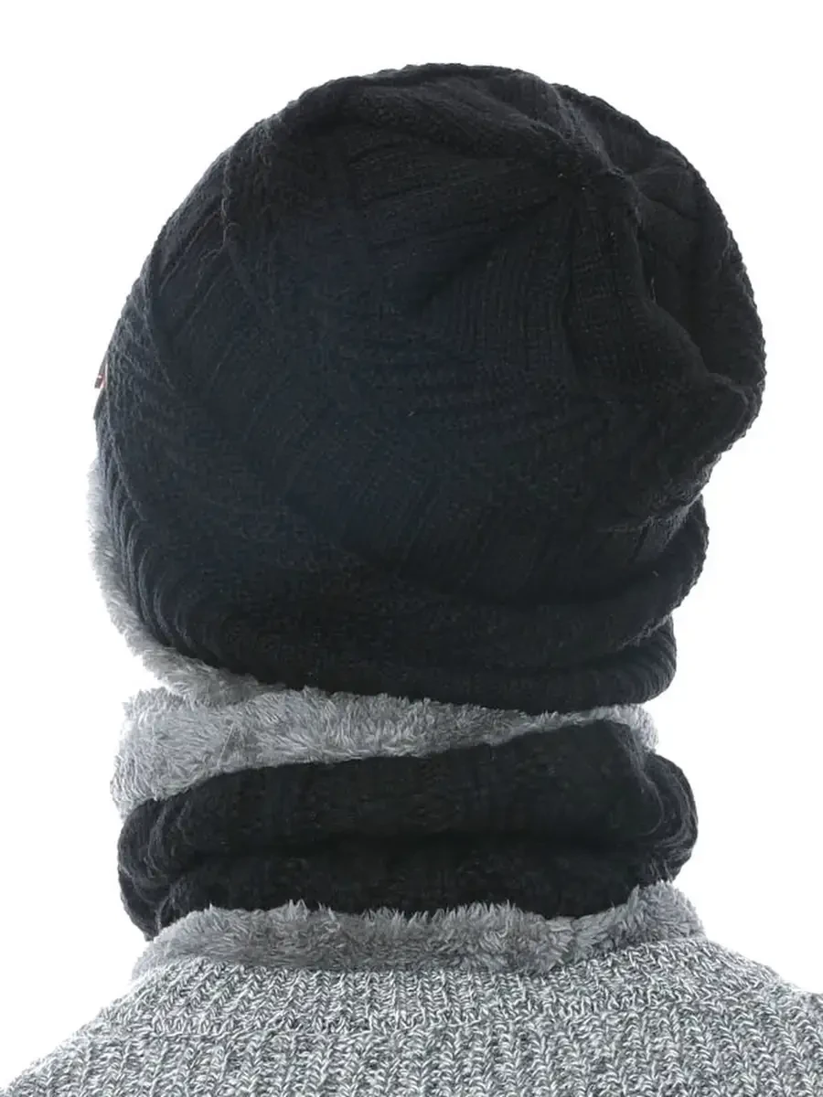 Комплект мужской зимний шапка и снуд из Size Черный (28523608) - фото 6 Комплект мужской зимний шапка и снуд из Size Черный (28523608) - фото 6