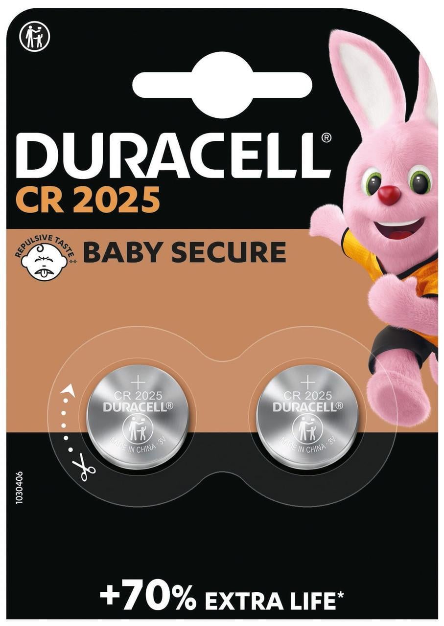 Батарейка літієва типу «таблетка» Duracell 2025 3V DL2025/CR2025 2 шт. (6409618)