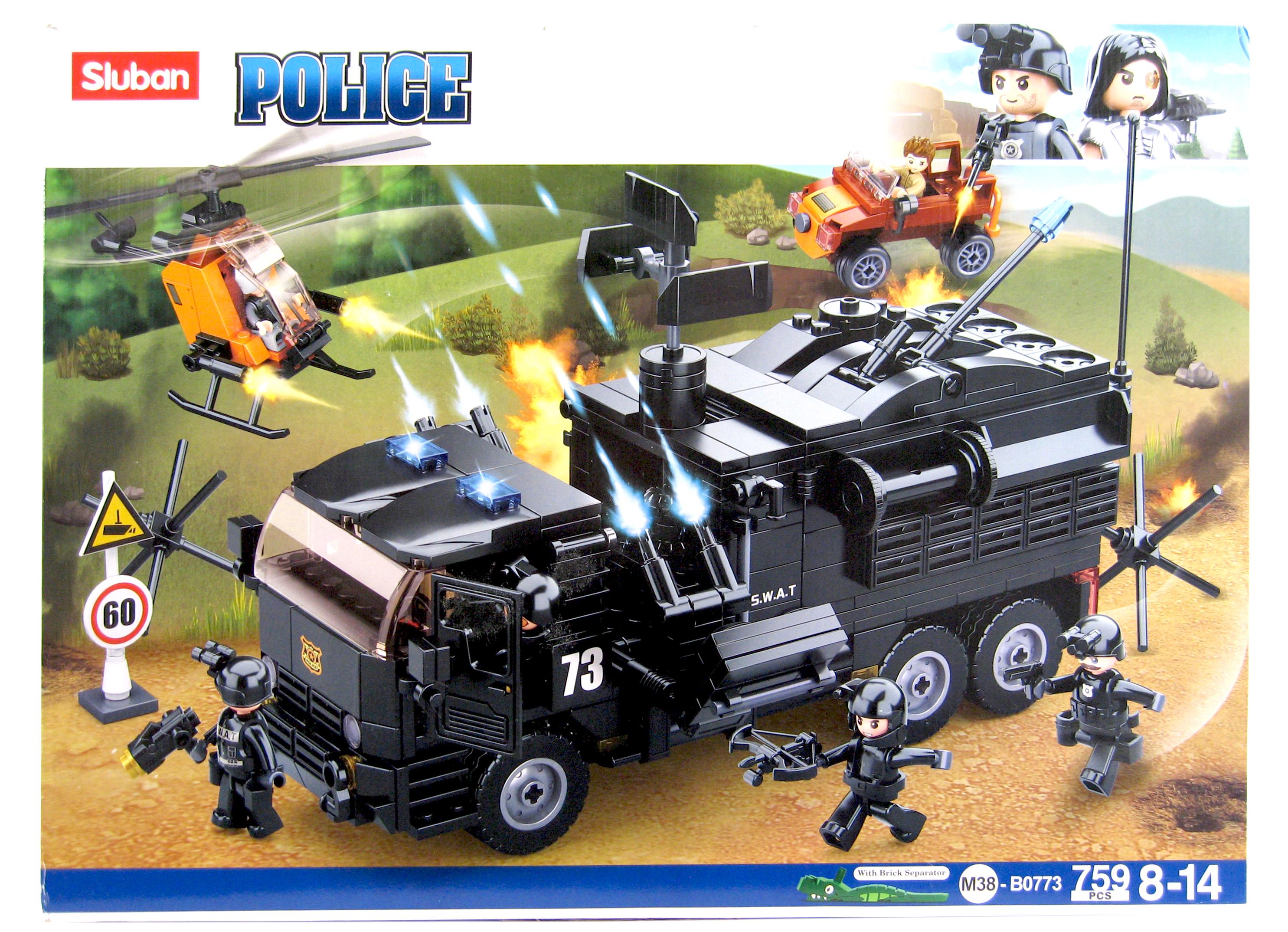 Конструктор Sluban M38-B0773 Штаб полицейского спецназа 759 деталей 6 фигурок