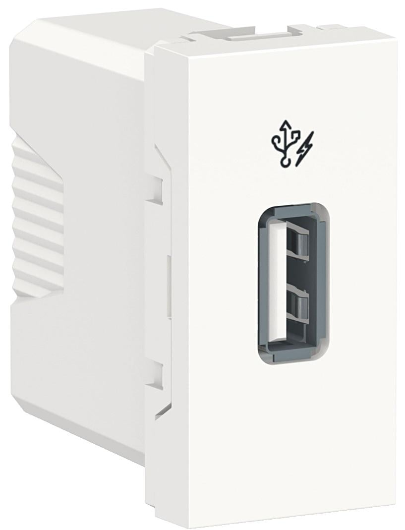 Розетка Schneider Electric PC Unica USB 1 модуль Белый (NU342818)