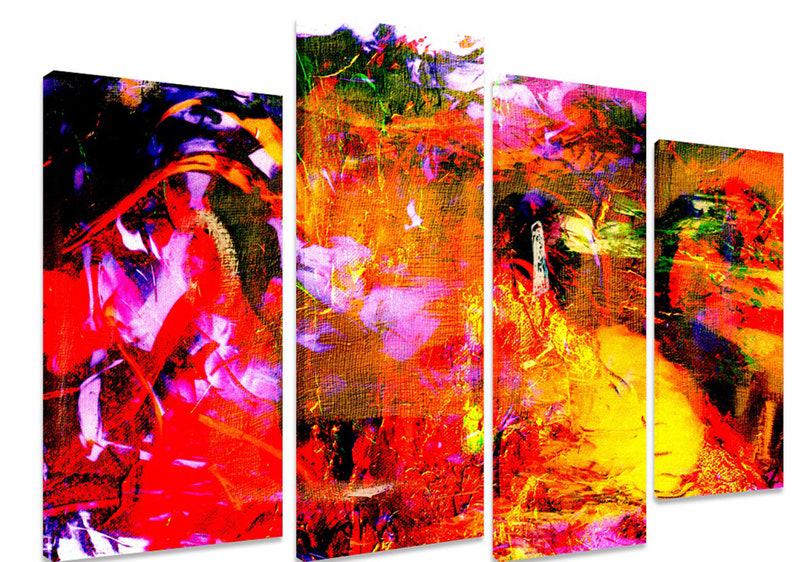 Модульная картина KIL Art Яркая абстрактность на холсте из четырех частей 129x90 см (M4_L_330)