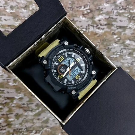 Наручные часы Patriot 012BKKHUASI Тризуб серебро с коробкой Черный/Хаки - фото 4