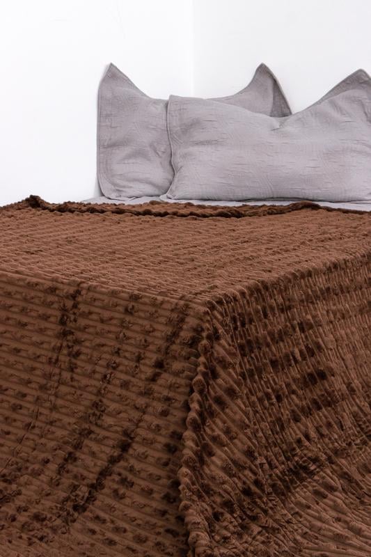 Покривало-плед велюрове плюш мінкі однотонне Носи Своє 200х230 см Шоколадний (18708)