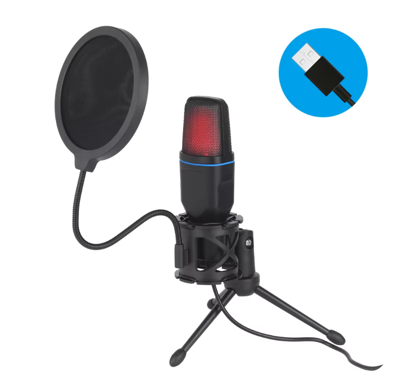 Микрофон конденсаторный USB с RGB подсветкой для стрима блоггера - фото 3 Микрофон конденсаторный USB с RGB подсветкой для стрима блоггера - фото 3