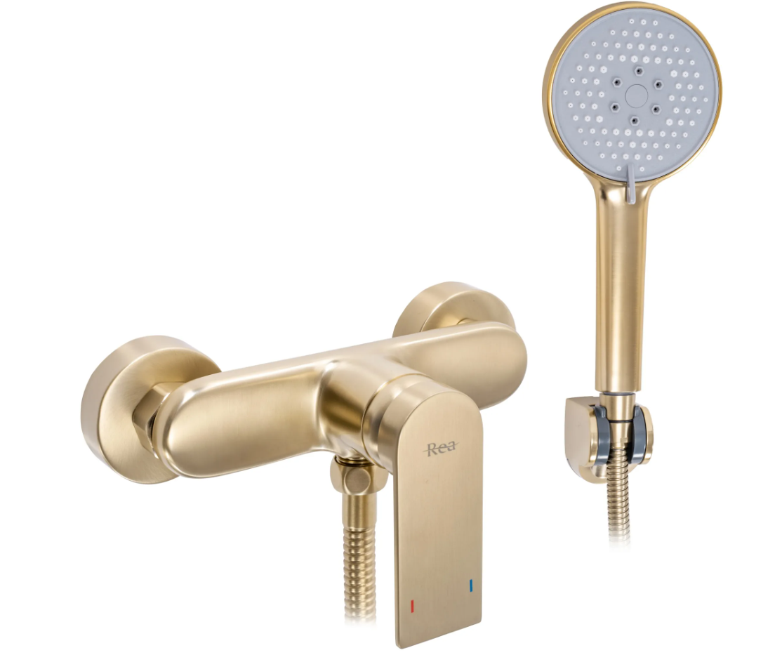 Смеситель для ванны и душа Rea VERSO Золотой матовый (Rea-B6566)