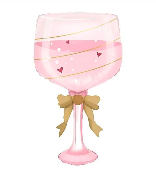 Воздушный шар Розовый бокал 53,5х87 см (32178399)