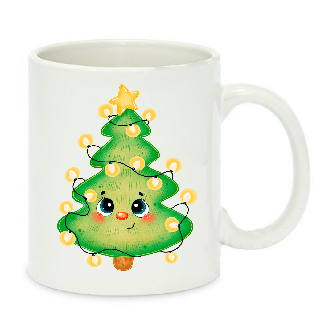 Чашка с принтом Елка 330 мл Белый (001197)