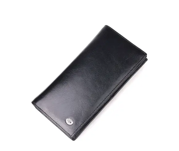 Кошелек мужской ST Leather 19414 из натуральной гладкой кожи в два сложения Черный
